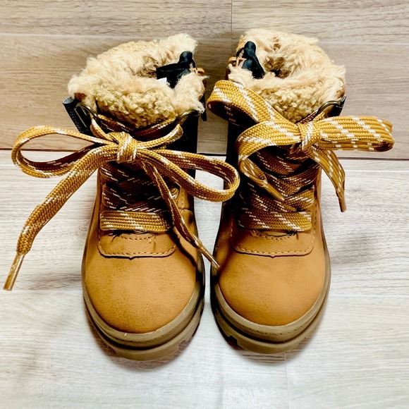 H&M Other - Winter Boots Waterproof Baby Size 2.5-3.5 H&M Brown Warm Soft Faux Fur Lace Zip